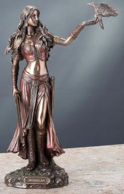 10" Morrigan Celtic with Crow and Sword Statue