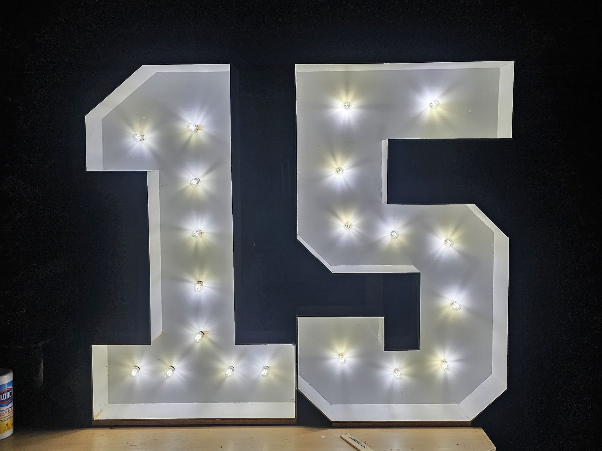 Marquee Numbers With Lights