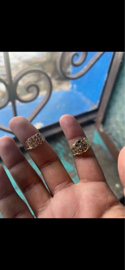 Gold Nugget Style Rings Set of 2