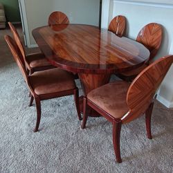 Dining Room Table With 6 Chairs, protective covers, and Mirror 