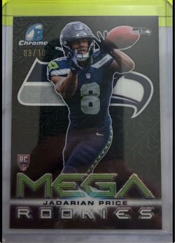 26 Bowman Football Jadarian Price chrome Black refractor Mega Rookie #’d 9/10