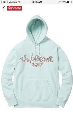Supreme brushed sweatshirt icy blue size medium