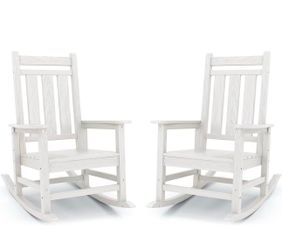 Oversized Outdoor Rocking Chair, White (Set of 2,$140), (Set of 4, $270)