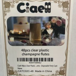 48 Piece Champagne Plastic Flutes