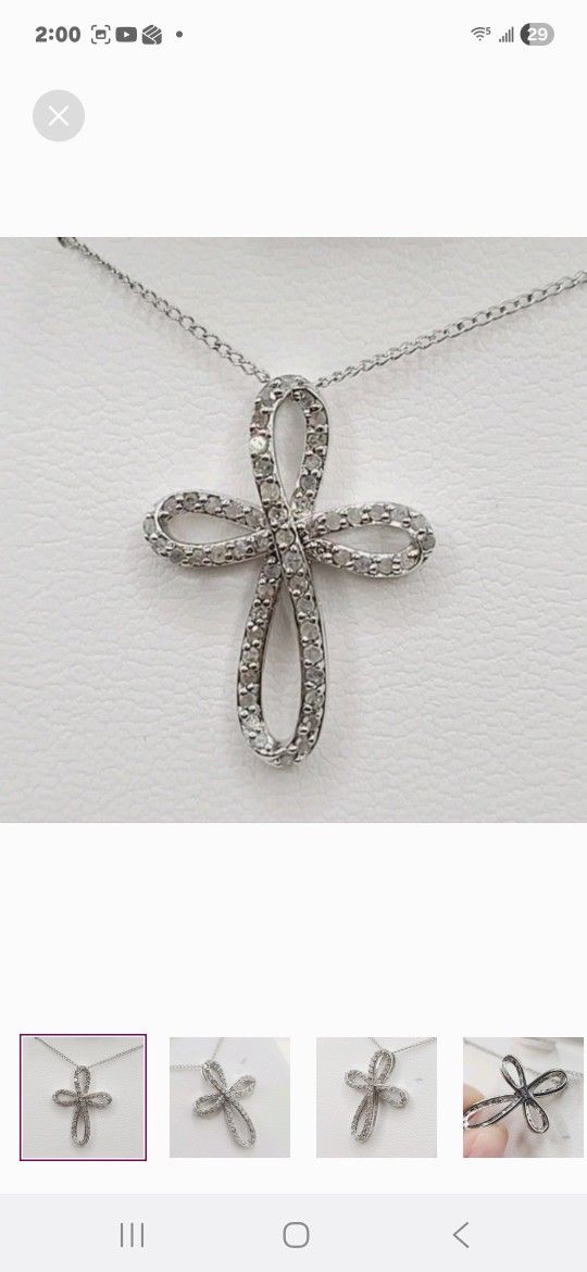 ✝️💎Genuine Diamond Cross- 1/2 Ct.💎✝️New In Box