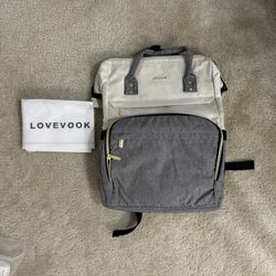 LOVEVOOK Laptop Backpack Computer Travel Bags Purse with USB Port, Fits 17-Inch Laptop TSA Carry On Luggage Gray