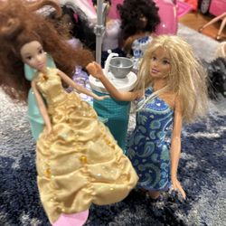 Lot Of Barbie’s + Dental Chair And Other Items Pictured
