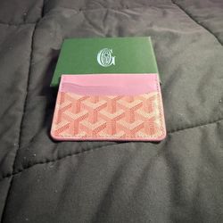 Pink Card Holder Genuine Leather