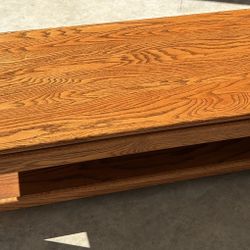 4 Piece SOLID OAK Wood Coffee Table, 2 End Tables And A Short Sofa Table