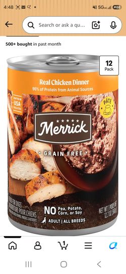 12 pack Merrick Grain Free Real Chicken Dinner Dog Food 12-Pack