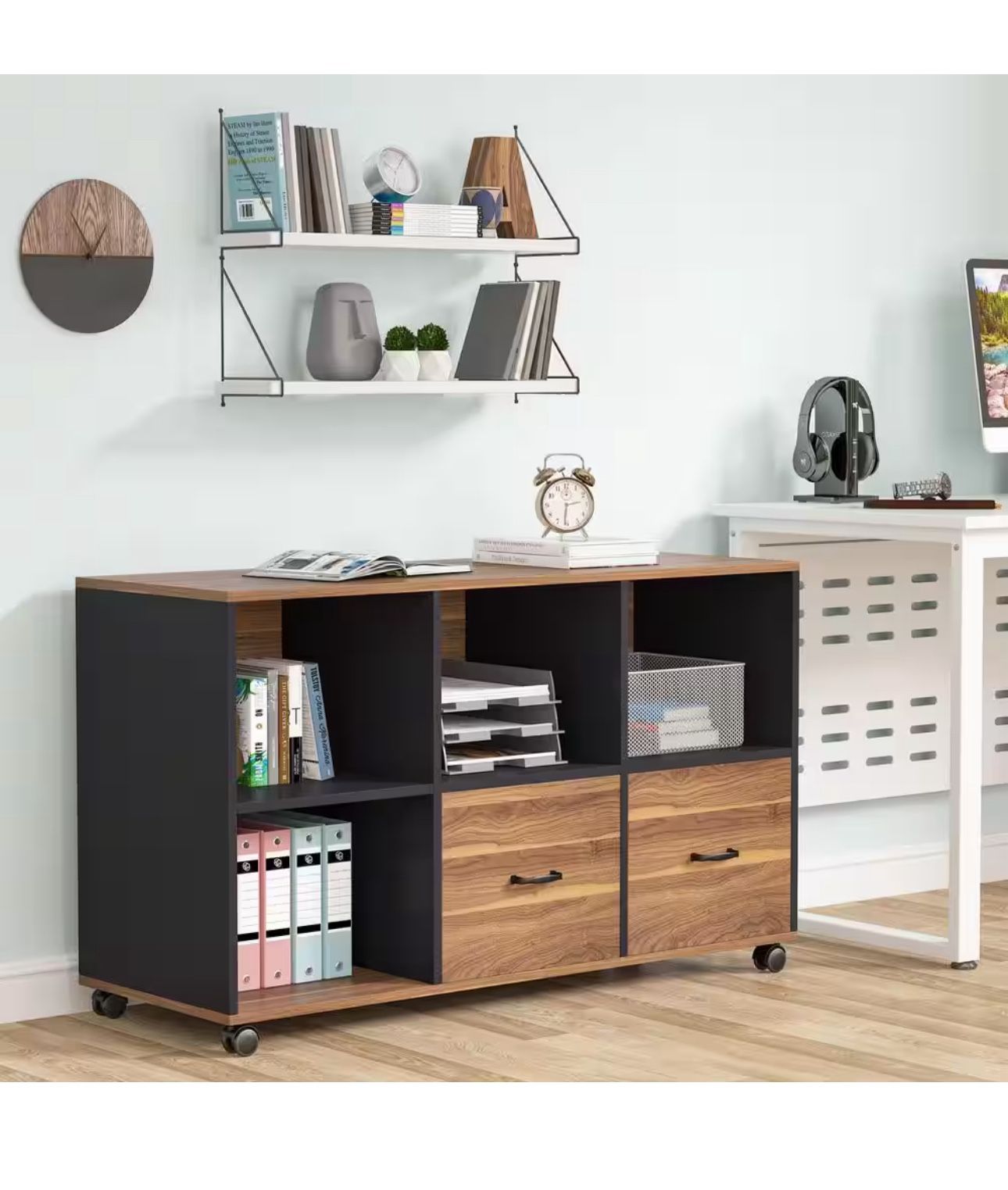 All New 43” File Storage Cabinet With 3 Tiers Shelves Side