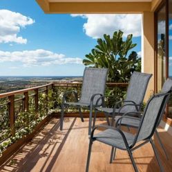 Set Of 4 Stackable Patio Chairs