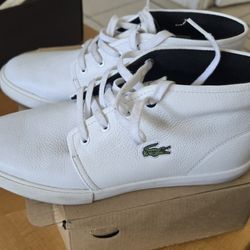 Lacoste Asparta sneaker men's white leather mid-top shoe US 7, EUR 40.5