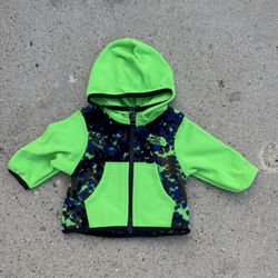 The North Face green and black fleece jacket kids size 0-3 months 
