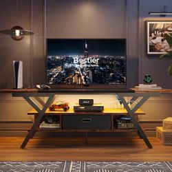 NEW Bestier 70" TV Stand for TVs up to 75" with Power Outlets Gaming Entertainment Center with LED