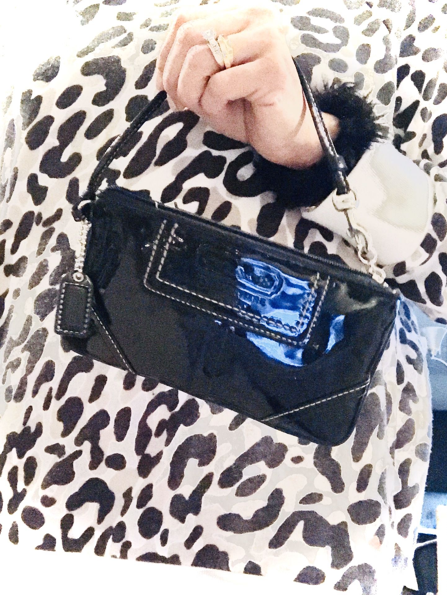 Dark navy Coach wristlet