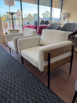 Modern Accent Chair with Wood and Metal Frame