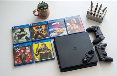 PS4 Slim 1TB Bundle 🎮 2 Controllers + 6 Games