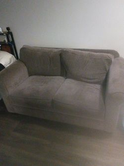 Gray Microfiber Loveseat Sofa