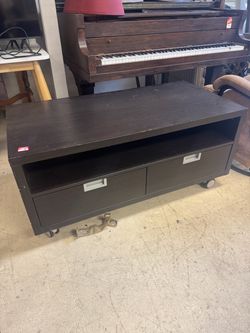 Dark Brown TV Stand with Drawers on Wheels