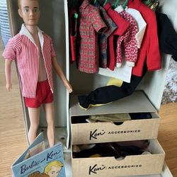 Barbie’s Boyfriend. 1960’s Blonde Ken Doll, Case & Clothing. Minty. 