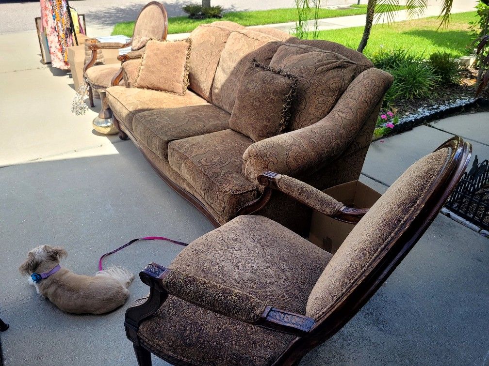 Classic Sofa and Set of Matching Chairs