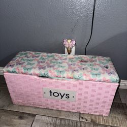 Pink Butterfly Toy Chest