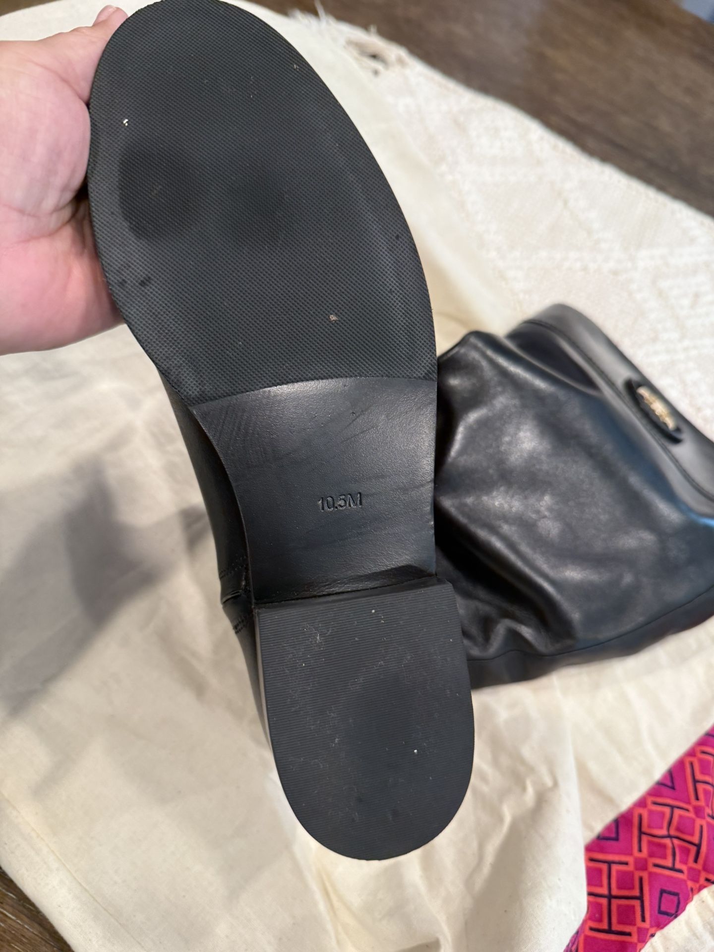 Black Leather Tory Burch Boots