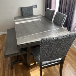 Dark Gray Wooden Table 