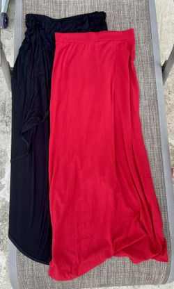Black and Red Maxi Skirts 