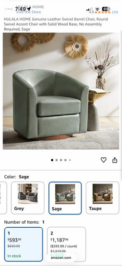 Swivel Sage Chair - New Condition
