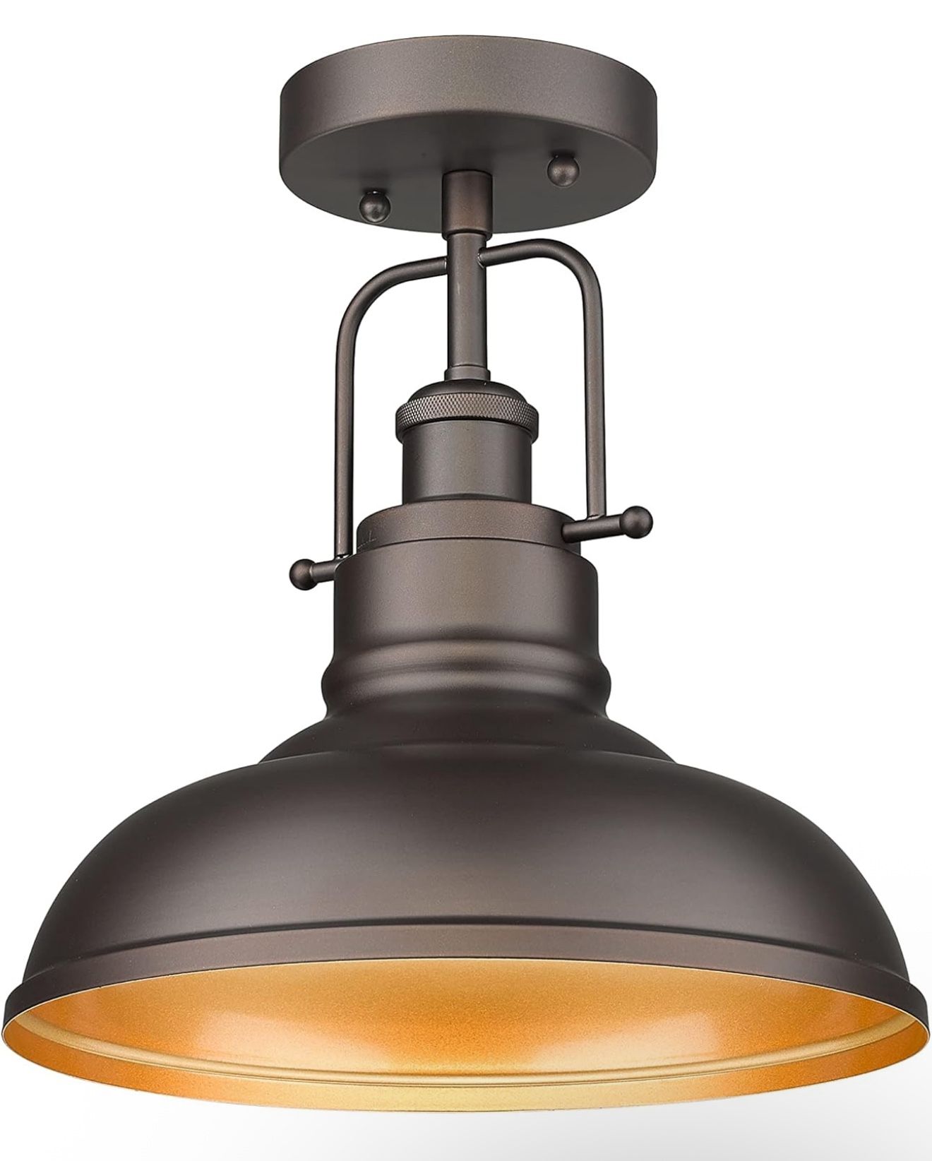 Black ‼️ Farmhouse Semi Flush Mount Light Fixture, 11 Inch Industrial Ceiling Light