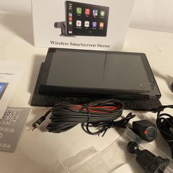 HAUXIY Wireless Apple Carplay Screen for Car 4K Dash Cam, 9" Portable Apple Carplay & Android Auto Car Stereo, with 1080p Backup Camera, GPS Navigatio