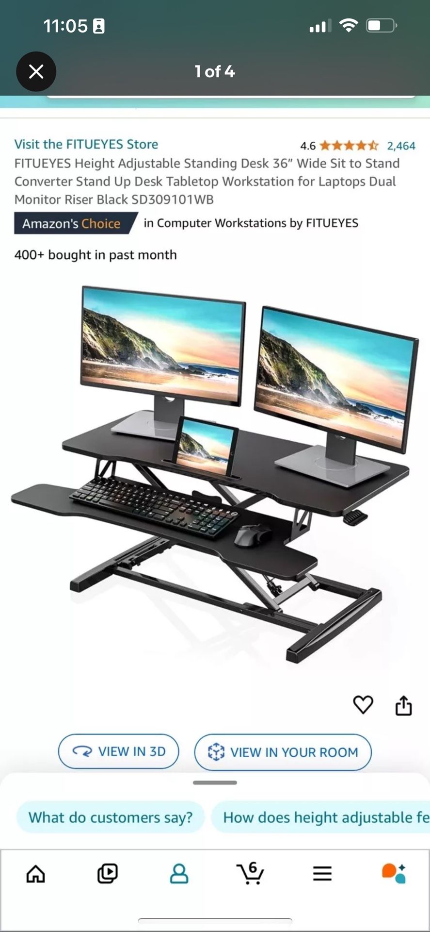 Adjustable standing desk
