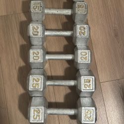 100% Iron Weight Sets 15,20,25 (Total 120 Lbs) 