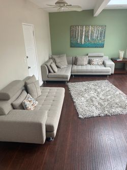 Modern 3-Piece Modular Sofa / Sectional – Converts to California King Bed