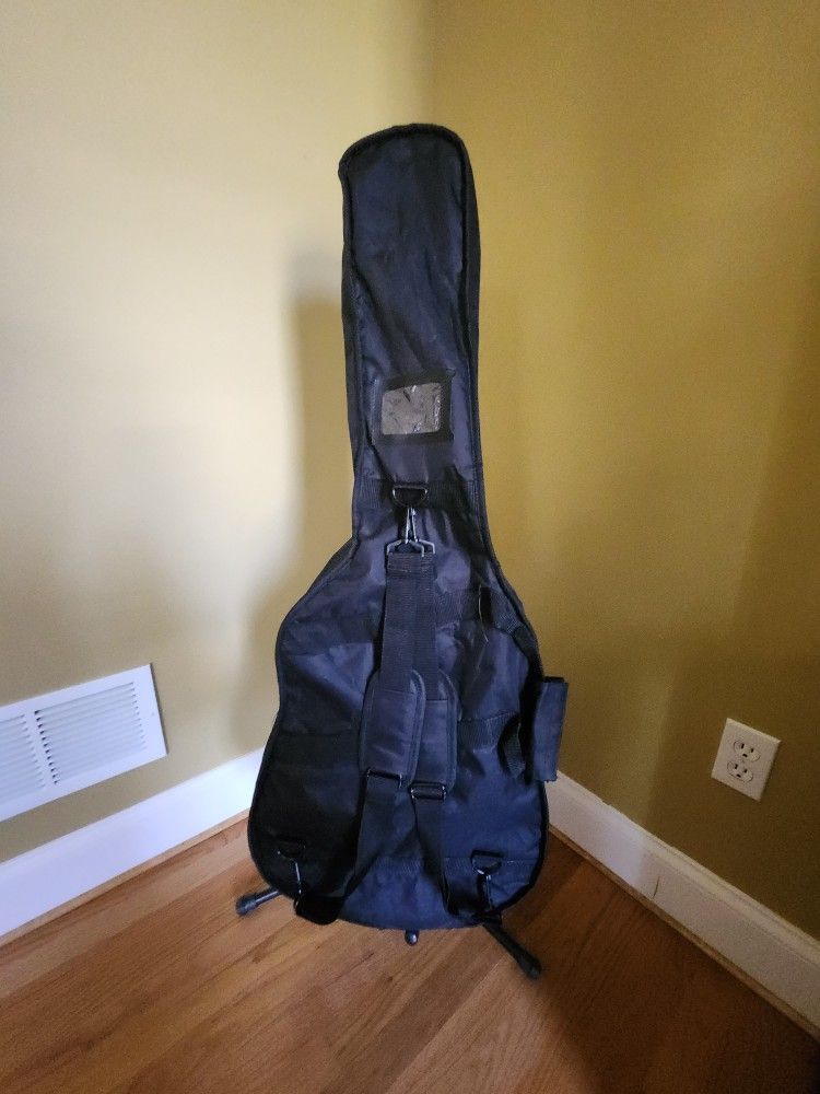 Acoustic Guitar With Stand, Cover, And Accessories 