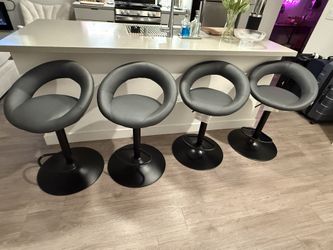 Set of 4 Modern Grey Bar Stools (Living Spaces, Excellent Condition)