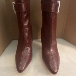 New Coutgo Women’s 9 High Heel Mid Calf Zip Up Boots 