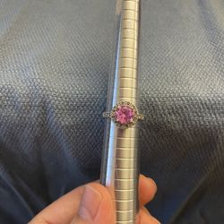 Pink Topaz And Sterling Silver Ring