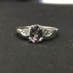 Mystic Fire Topaz Engagement Ring