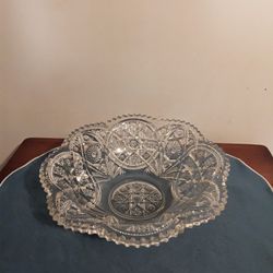 Brilliant Prescut Sawtooth Rim Glass Bowl