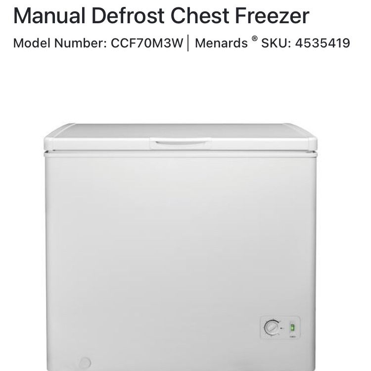Criterion® 10.4 - 10.6 cu.ft. White Manual Defrost Chest Freezer at Menards®