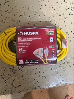 Husky 50 ft Lighted Multi-Outlet Extension Cord