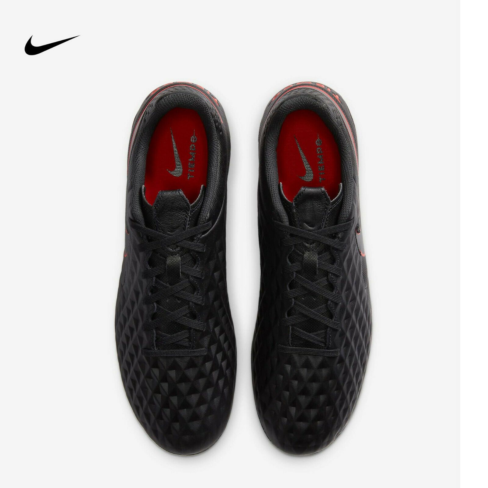 Nike Tiempo Legend Size 8.5 MG Black/Red Soccer Cleats
