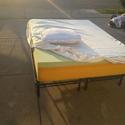 New Bed Fram  Queen With Memory Foam Mattress 