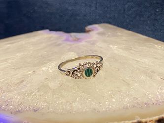 Sterling faux malachite ring