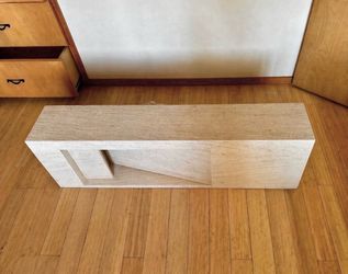 17”x9.5”x52” Modern Travertine Stone Sculptural Sink