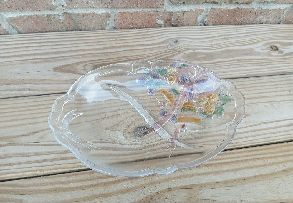 Mikasa Festive Bells 12" Oval 2-Part Relish Dish 