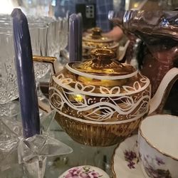 Porcelain Gold Plated Teapot; Queen Ann Collection Arthur wood was $25now  $10